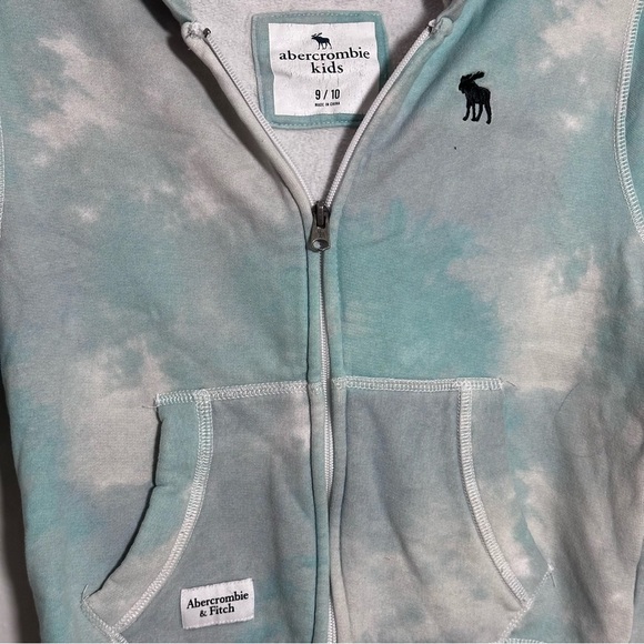 Abercrombie Kids Girls Full Zip Up Blue Tie Dye Jacket size 9/10. - Picture 3 of 8